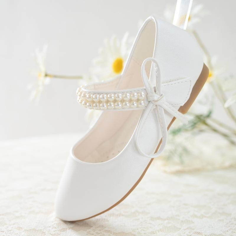 Dziewczęca Moda Miękka podeszwa Mała dziewczynka Księżniczka Buty Białe buty do tańca Pojedyncze buty dziecięce