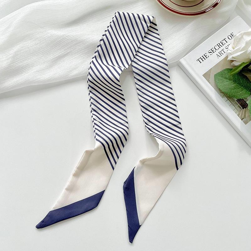 Long silk scarf, high-end new versatile hair tie streamer, atmosphere ribbon, spring and summer decorative scarf, tied bag streamer