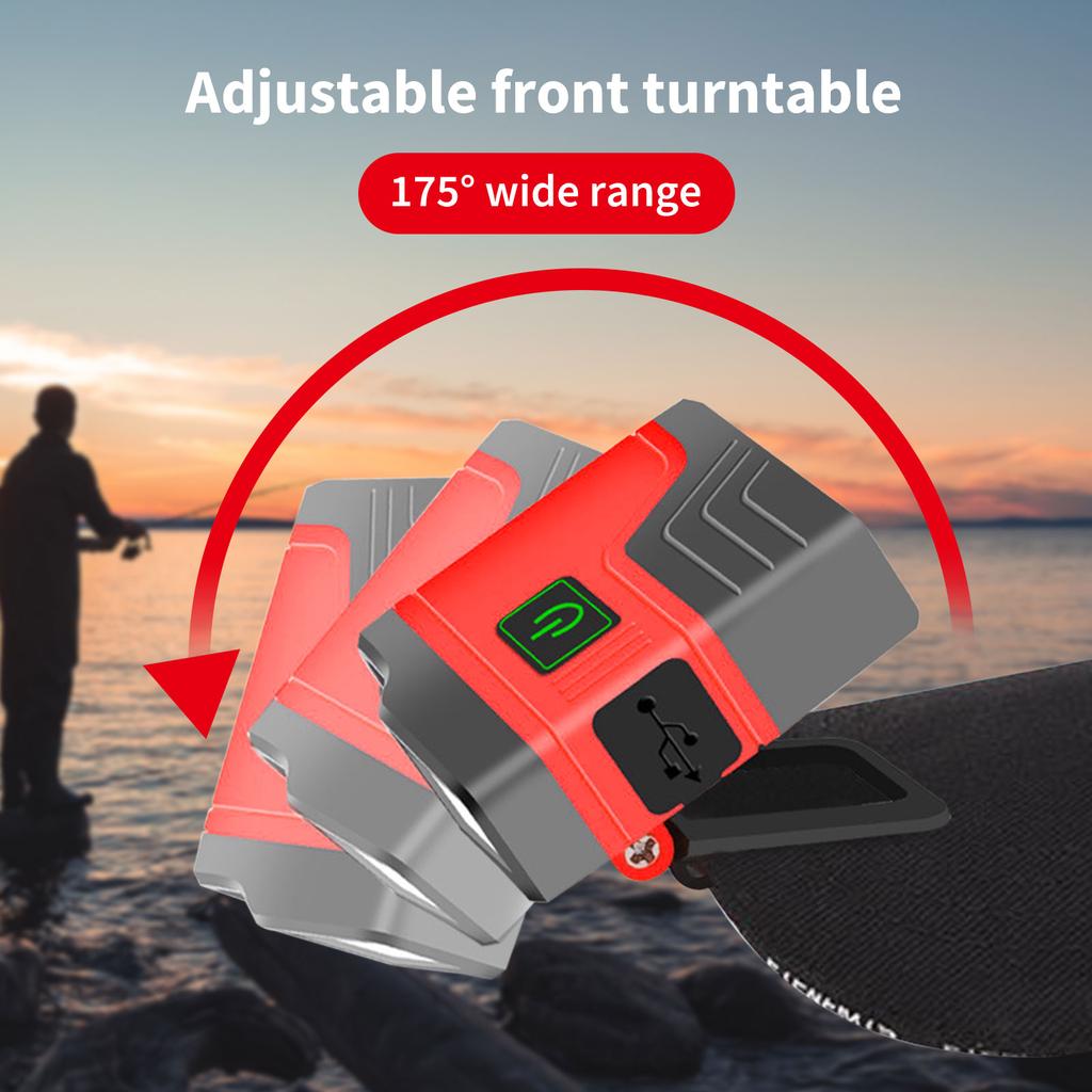 LED Hat Clip Light IPX6 Waterproof Clip on Cap Lights Ultra Bright Clip on Flashlight Rechargeable for Fishing Camping Hand Work