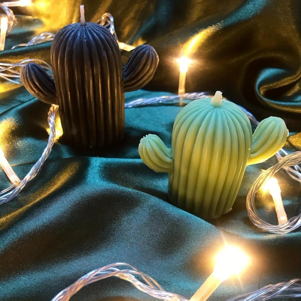 Cactus Shape Candle Making Silicone Mold - 3D Succulent Molds for DIY Handmade Candle, Cake Decor, and Clay Crafts