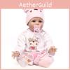 Realistic 16" Soft Silicone Reborn Doll With Handmade Details And Lifelike Blue Eyes