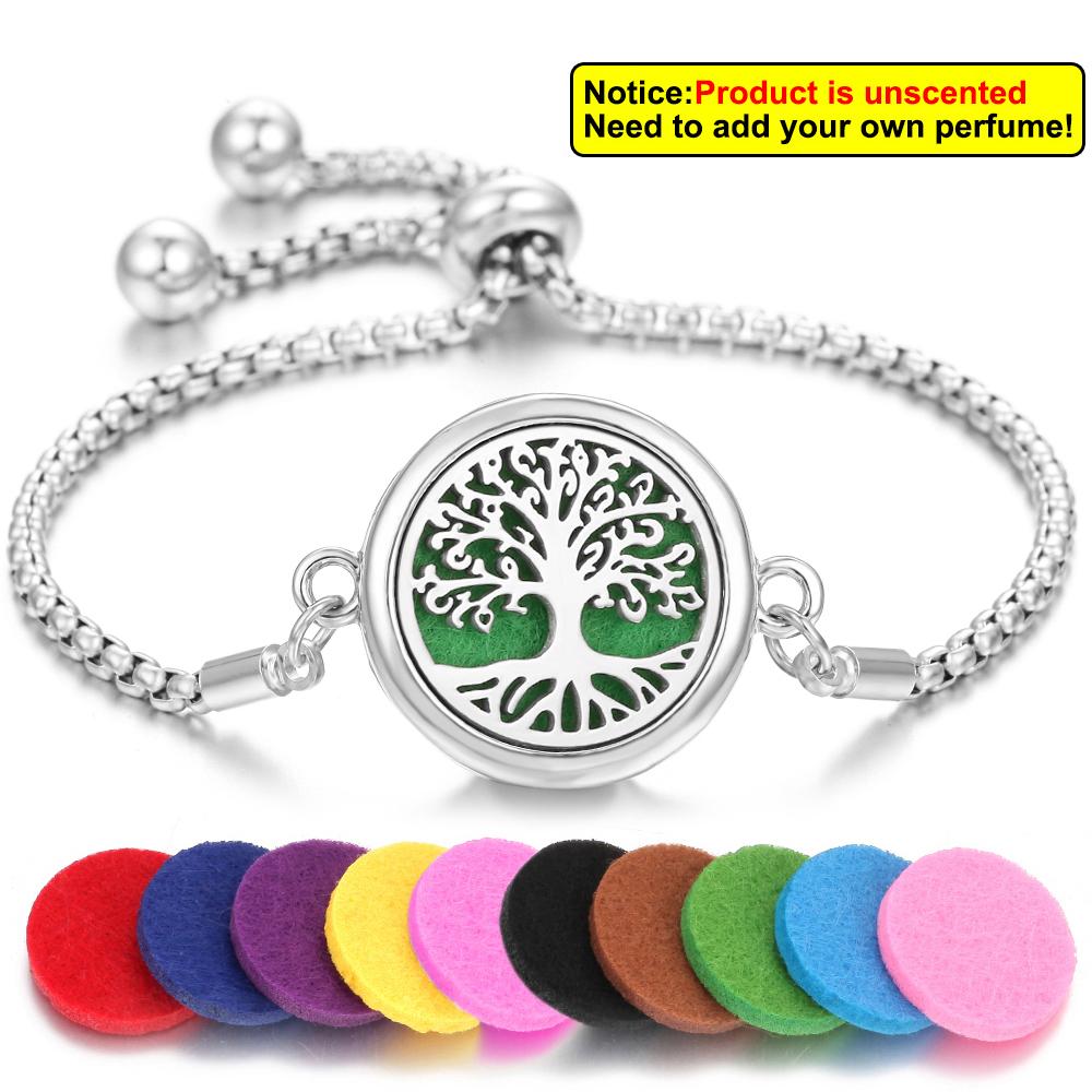 New Aromatherapy Diffuser Bracelet Essential Oil Diffuser Bracelet Alloy Stainless Steel Perfume Aroma Locket Bracelet for Women