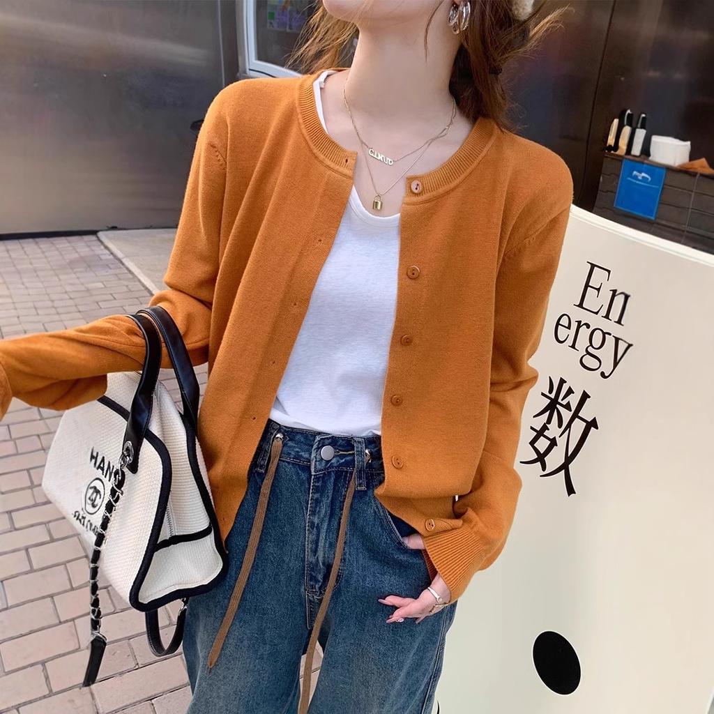 Long Sleeve Knit Cardigan Women Spring Summer Korean Loose Slimming Outerwear Sweater Top