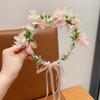 Children'S Headband Princess Super Fairy Wreath Headdress Girl Forest Series Simulation Flower Ribbon Headband Girl Head