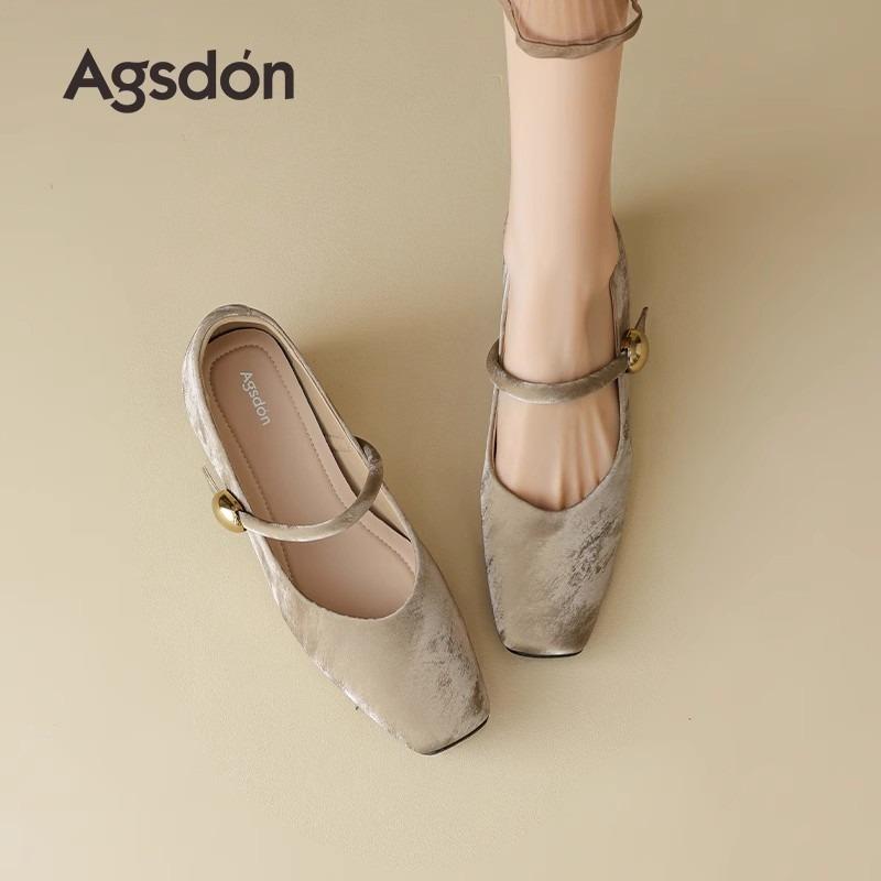 Fashion Mary Jane Shoes 2025 Retro New Super Soft One Word French Square Toe Shallow Mouth Women's Singles