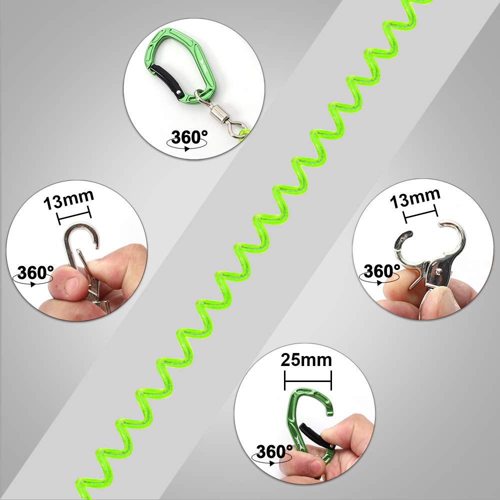 HERCULES Spiral Curly Cord with Extends To 27kg Weight Fishing Rod Spiral Wire Stretchable Safety Wire Coil Leash Fishing Rod Safety Wire Fall 1 X