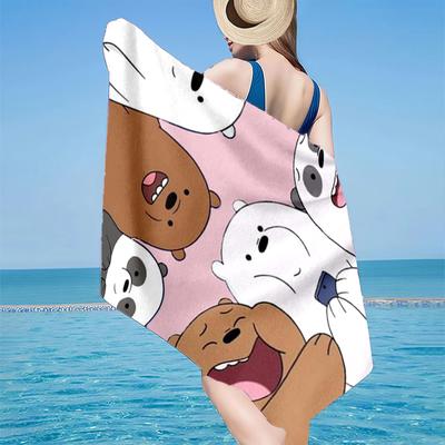 Bears Friends Adventure Beach Towel, Super Soft Microfiber, Gift for Her/Him, Birthday, for Pool, Beach, Travel, Home Decor Fan Gifts