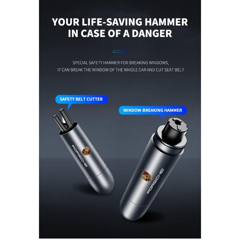Car Safety Hammer Emergency Window Breaker Seat Belt Cutting Machine For Porsche Boxster Cayenne Panamera Macan Cayman 911 918 996 917 991