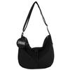 Stylish Fashionable Solid Color Women's Shoulder Bag Canvas Tote For College Students