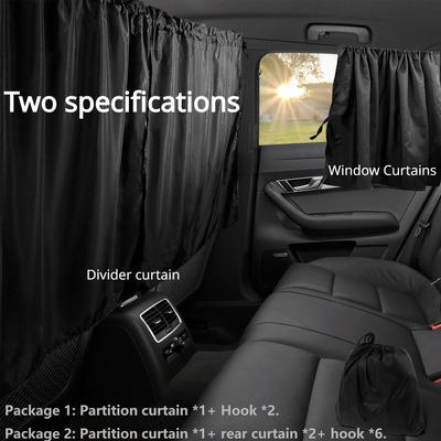 2/3pcs Car Window Curtains Universal Sun Shades Side Between Rear Seat Covers Divider Curtain Auto Blackout Camperize Sunscreen