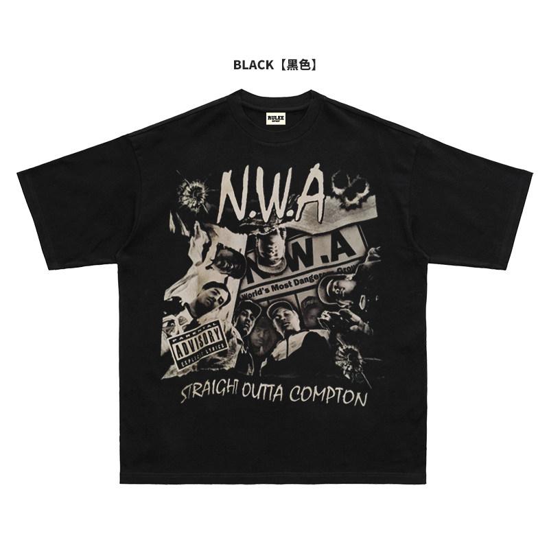 2026 Summer New Design NWA Portrait HighQuality HipHop Street Comfortable Mens Roundneck Printed TShirt S