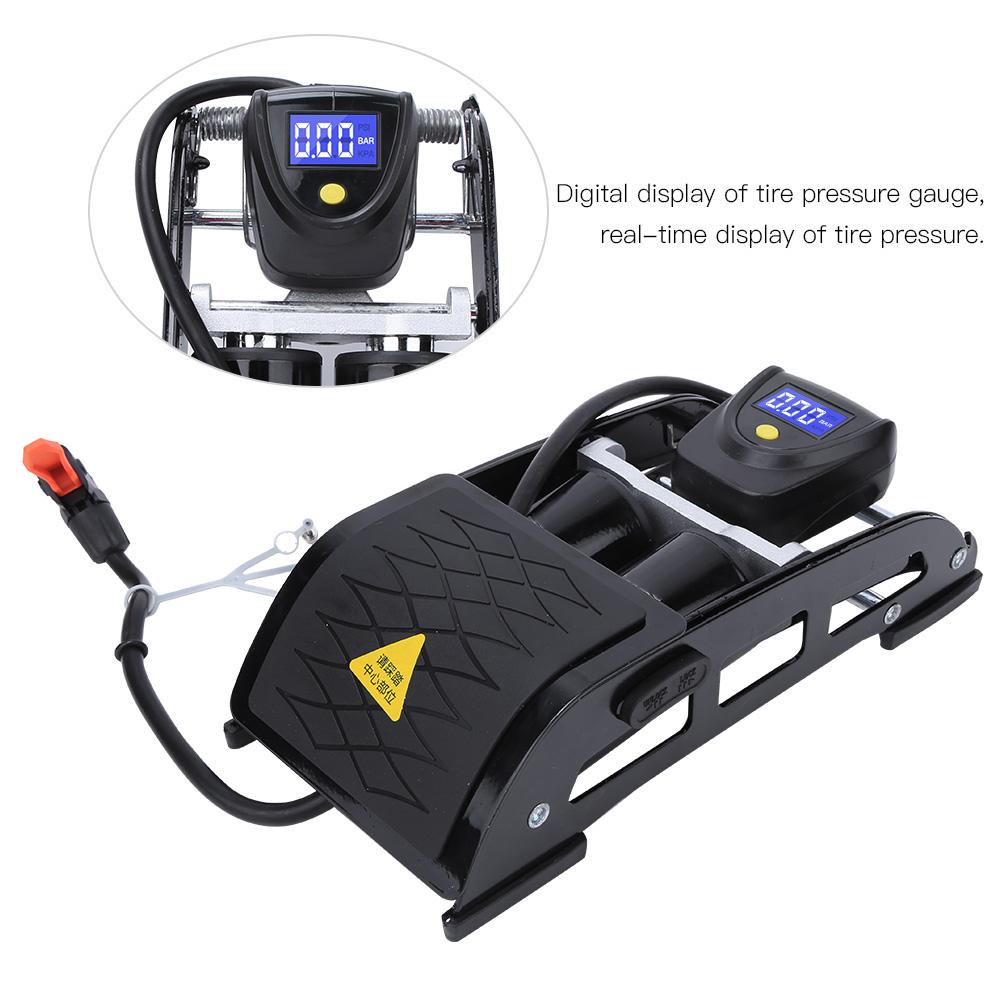 Portable High Pressure Foot Pedal Air Pump Inflator for Mountain Bike Electric Scooter Motorcycleblack