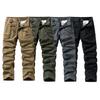 Functional Tactical Autumn and Winter Outdoor Cotton Short Sleeve Wear-resistant Straight Training Pants Multi-bag Solid Color Casual Pants Overalls