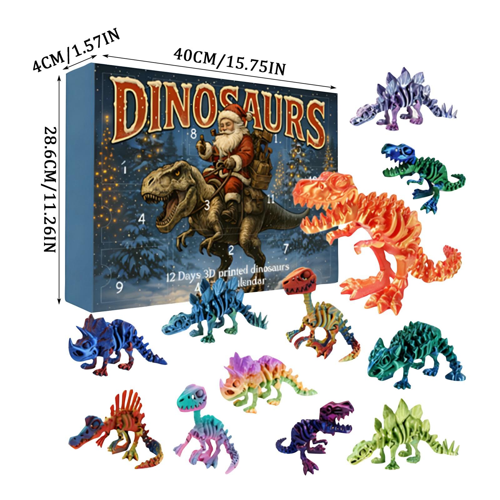 

3d 12pc Dinosaur Advent Calendar Blind Box Christmas Gift Dinosaur Advent Calendar Dinosaur Toy For Children Aged 3 And Up One Size