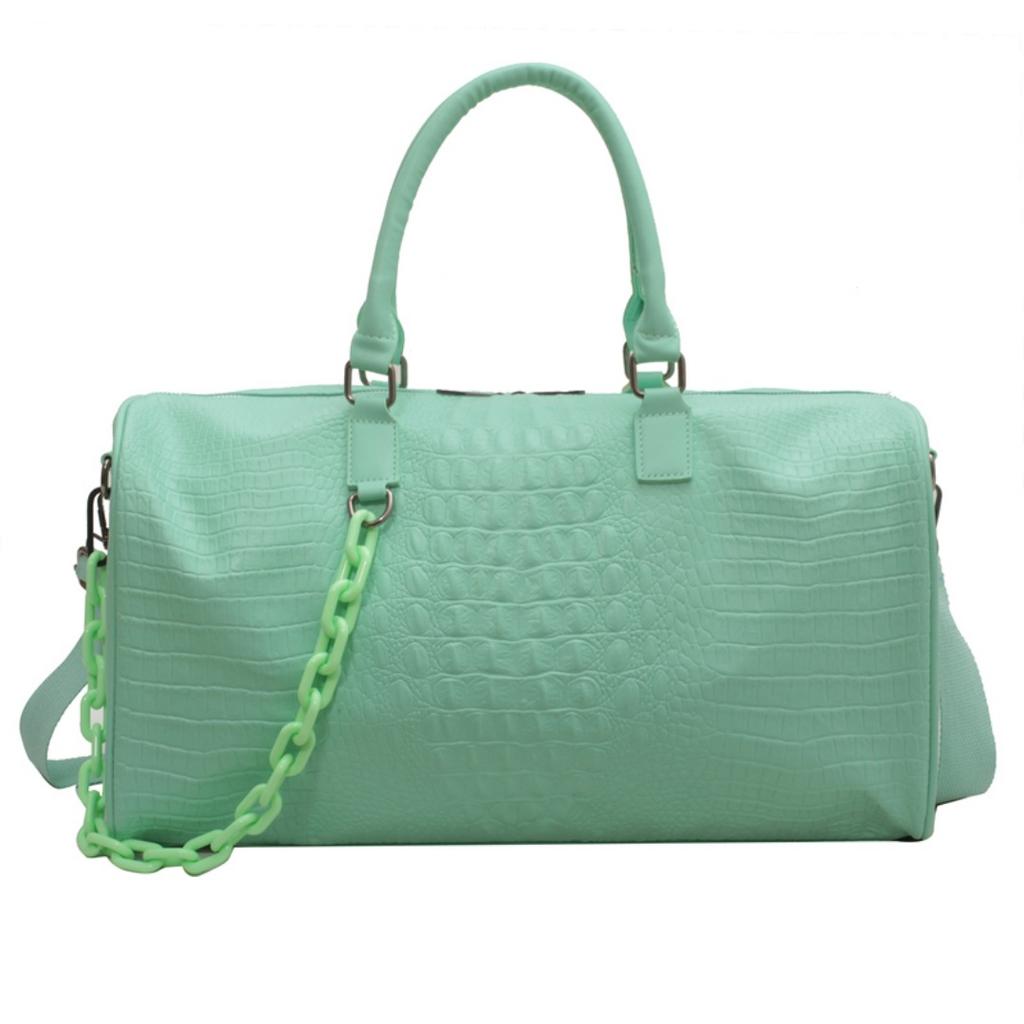 Stylish Travel Bag for Women Large Capacity Tote Carry On Luggage, Premium Faux Leather Sport Gym Bag