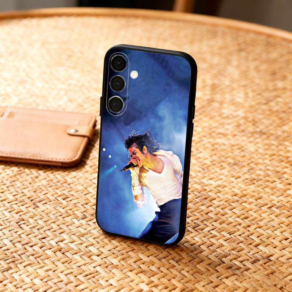 1-1 Stück S-Sänger Michael Jackson Handyhülle für Samsung A73,72,71,A52,51,40,41,A22,A32,31,A13, Weiche Schwarze Hülle