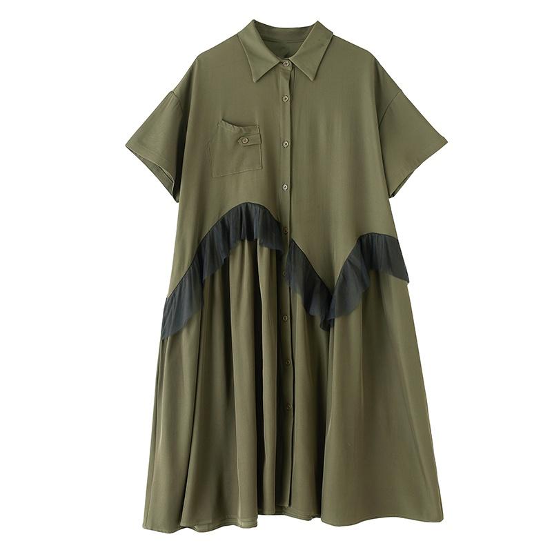 Short Sleeve Plus Size Vintage New In Dresses for Women Casual Loose Long Summer Shirt Dress