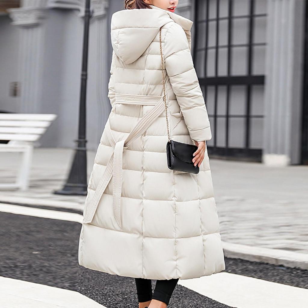 2026 Winter Thick Warm Zip Up Parkas Padded Jacket Korean New Women Clothing Casual Hooded Long Coat Female Down Cotton Outwear