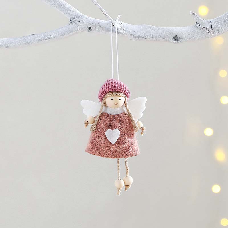 WTEMPO 1PC Christmas Decor Festive Wing Angel Doll Ornament for Christmas Tree Decor/Gift Giving Indoor Outdoor Cute Hanging Ornament Craft Gifts