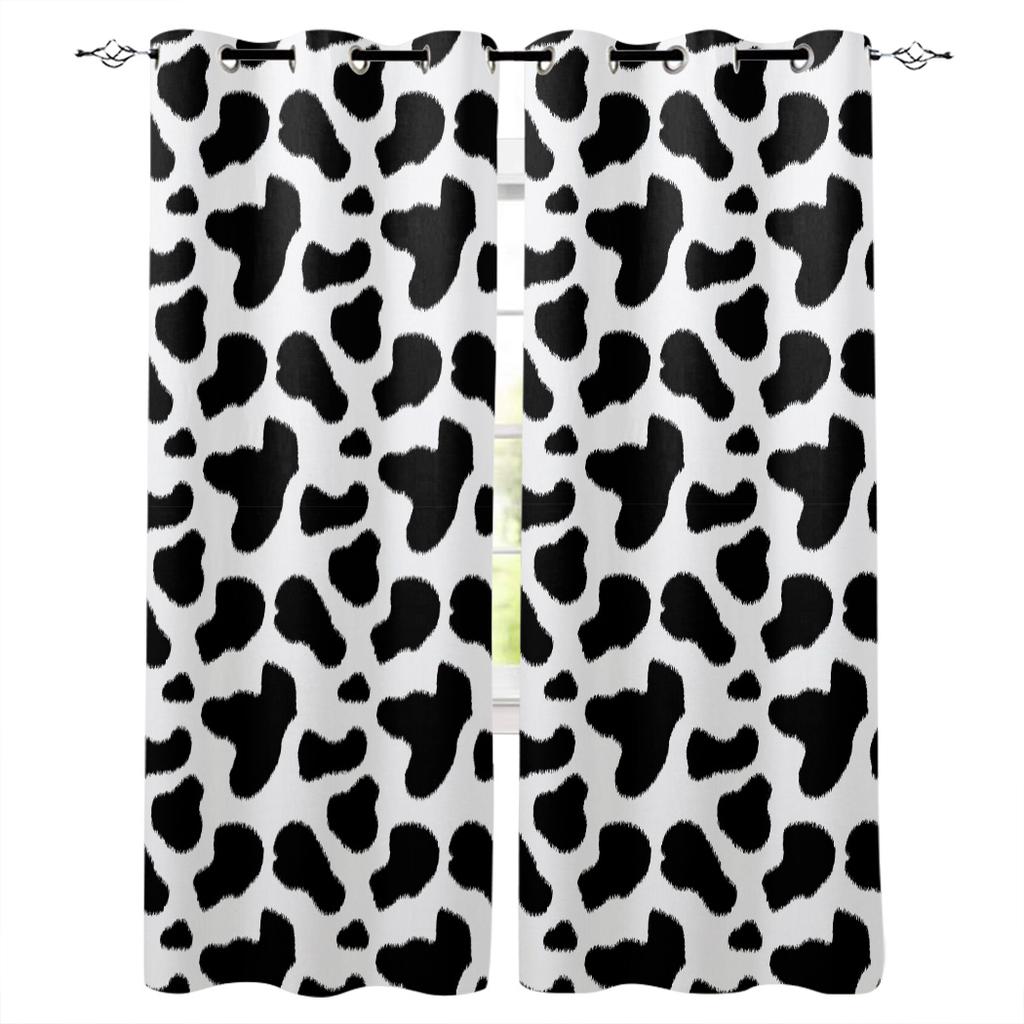 Cow Texture Kitchen Curtains Bedroom Decor Items Curtain Panel Window Curtains for Living Room