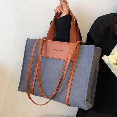 High-quality Canvas with Leather Bags for Women  Large Shoulder Bags for Women  Large Capacity Bags for Ladies  Shopper Bag