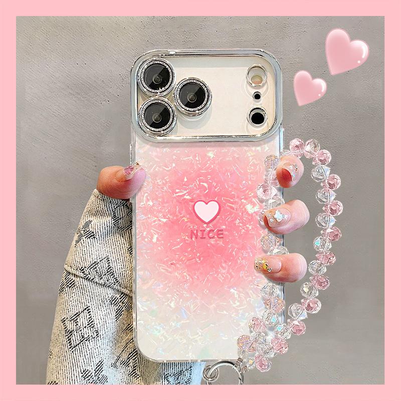 Smudge Love Applies To Apple 17promax Mobile Phone Case Iphone16 Korean 15 All-inclusive 14 Girls 13 Bracelets