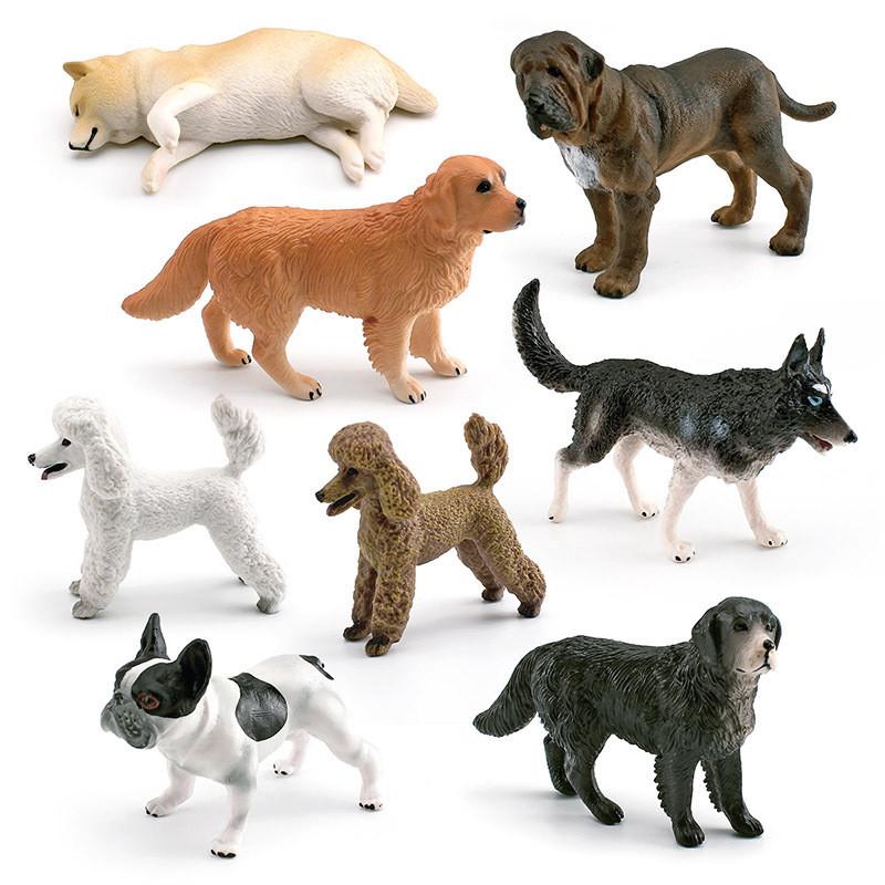 Realistic Plush Pet Dog Toy Set Featuring Golden Retriever Labrador Husky And Shiba Inu Breeds For Kids And Collectors