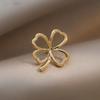 Mini Cute Opal Clover Flower Brooches for Women CZ Crystal Rhinestone Flower Lapel Pin Clothing Kawaii Korean Jewelry