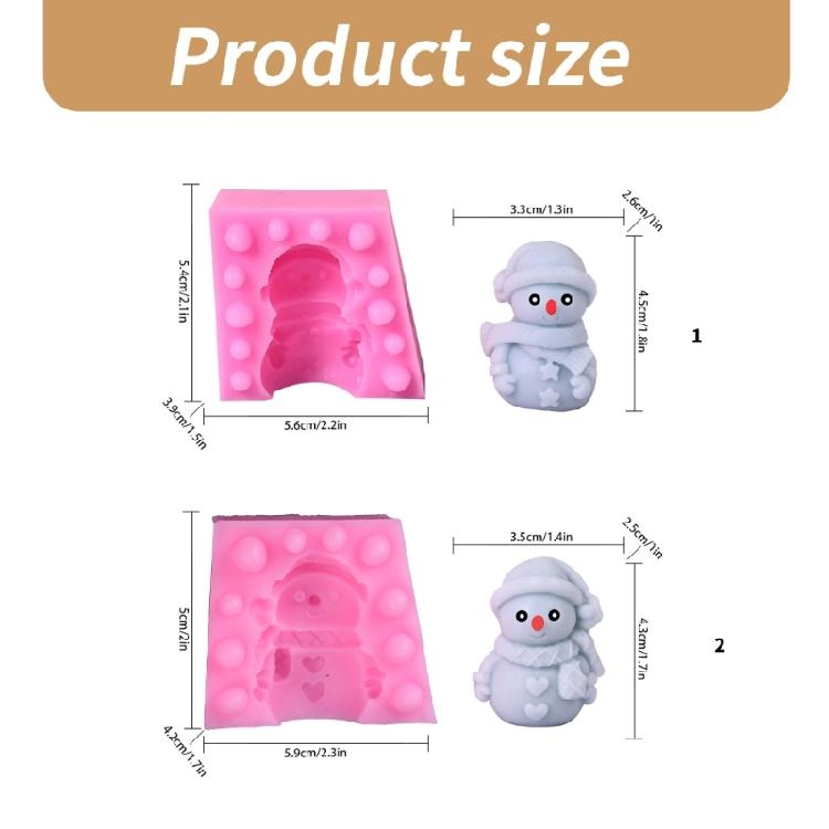 Christmas Snowman Silicone Molds for Plaster Decorations, Christmas Candle Silicones Molds for Candle Soap Holiday Gift