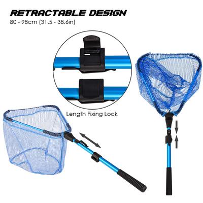 2 Section Collapsible Fishing Net Telescoping Folding Fish Landing Net for Fly Fishing Catch and
