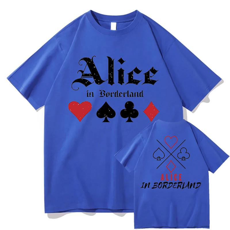 100% Cotton Vintage Alice In Borderlands T-Shirts Summer Letter Unisex Fashion Tour 2026 T Shirts Men/Women Oversize Loose Tees