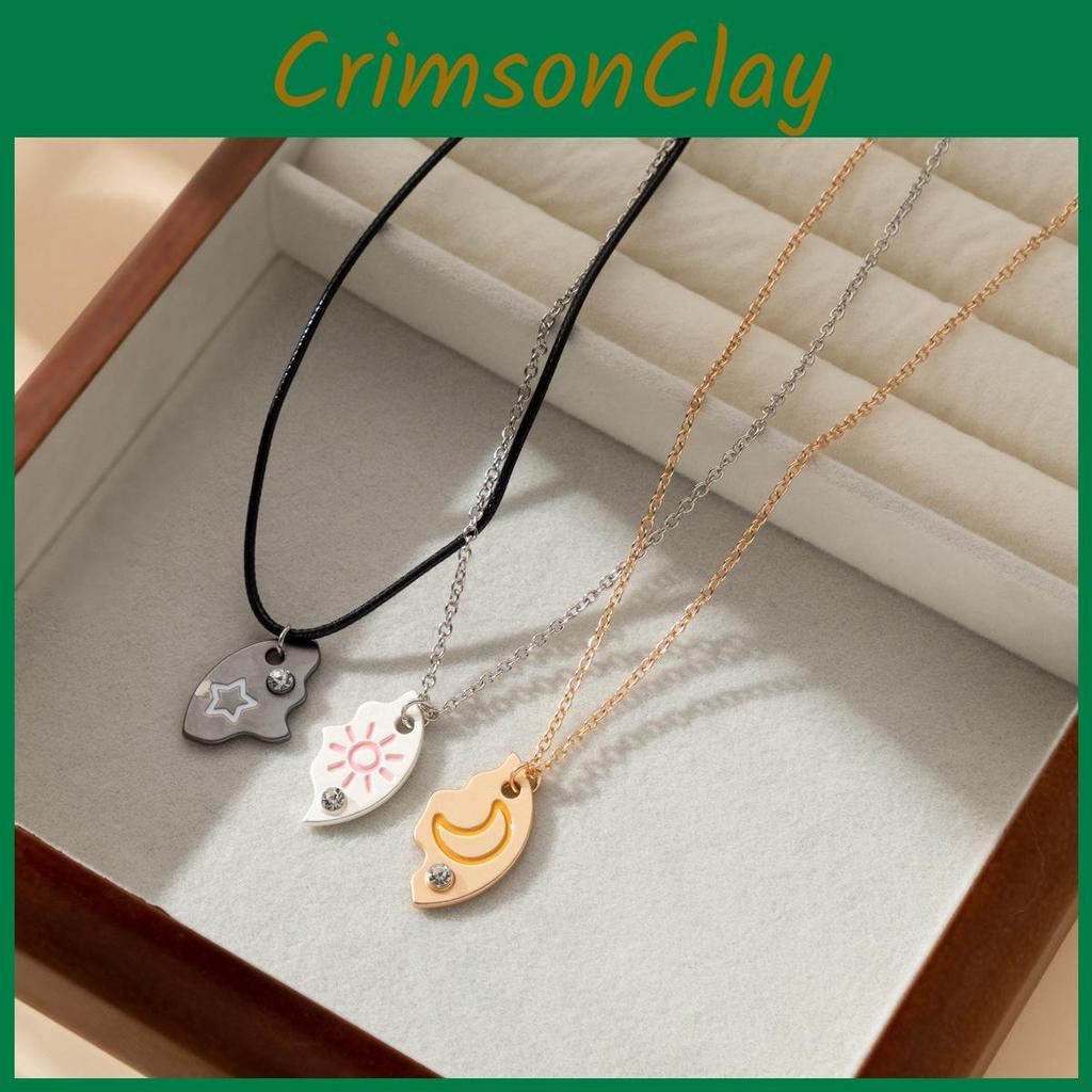Stylish Ins-inspired Alloy Pendant Necklace Set Featuring Stunning Star And Moon Elements For Trendy Women