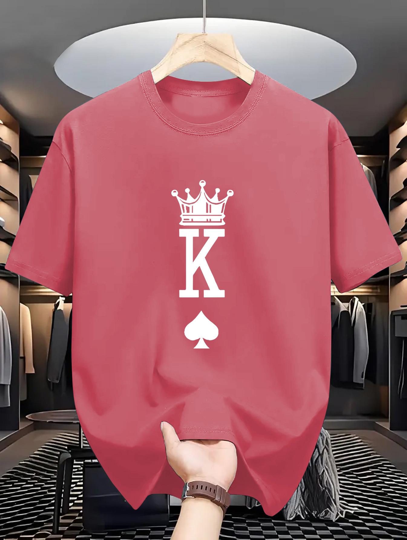 

Дышащая мужская летняя повседневная футболка - круглый вырез, короткий рукав, принт Spade K - идеально подходит для повседневной носки и занятий спортом XXXXXL арбуз красный