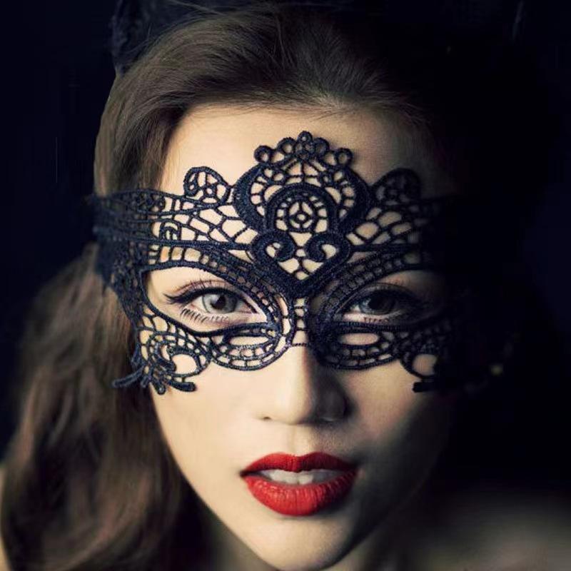 

Night club queen party sexy lingerie set, lace hollow blindfold mask princess cat factory direct sales One size fits all