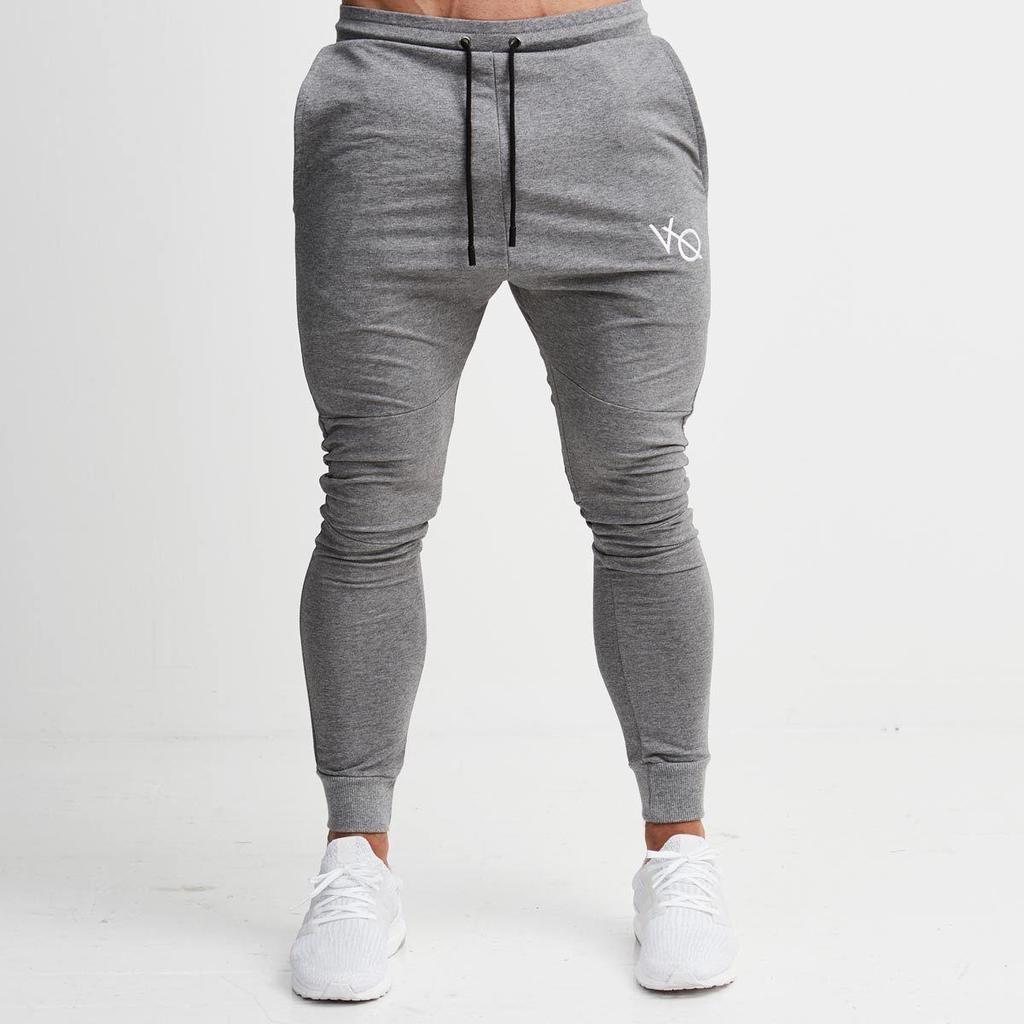 Męskie Wiosenno-Jesienne Spodnie Slim Fit Fitness Długie Spodnie Bawełna Stretch Sportowe Spodnie do Biegania