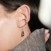 1 pièce Mode Personnalisé Goutte d'eau Pendentif Chaîne Clip d'oreille Os d'oreille en forme de C Boucle d'oreille Simple Polyvalent Pompon Boucles d'oreilles sans perçage d'oreille