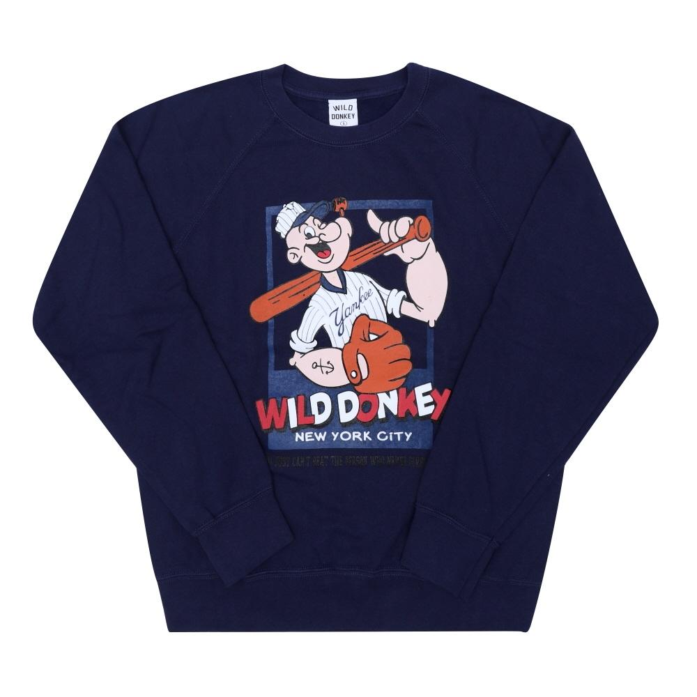 Wild Donkey Unisex Sweatshirt Navy Never Give Up Fr Never Give Up FR-NEVER GIVE UP NAVY (S)