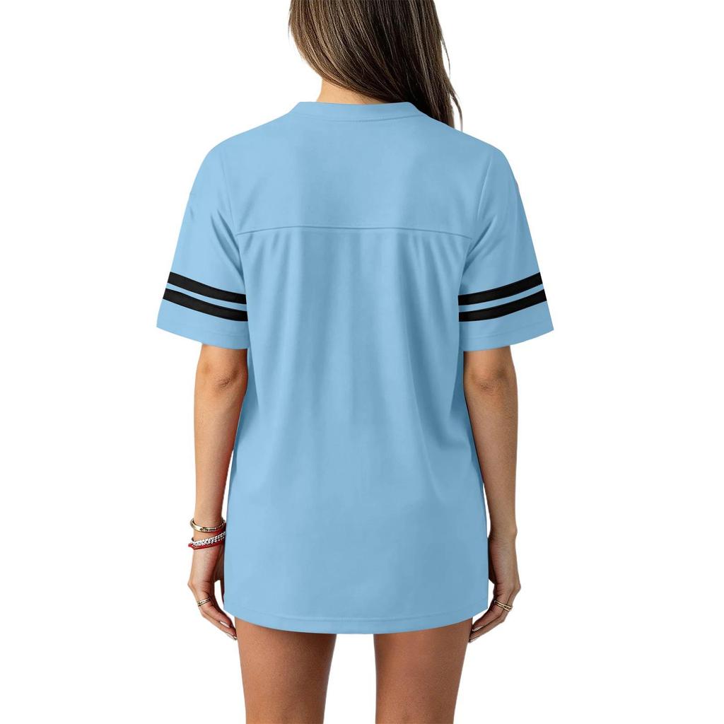 Women V Neck Casual Soccer Jersey Top with 2026 Mexico Flag Print Short Sleeve Loose Fit Sport T Shirt for Outdoor Activities