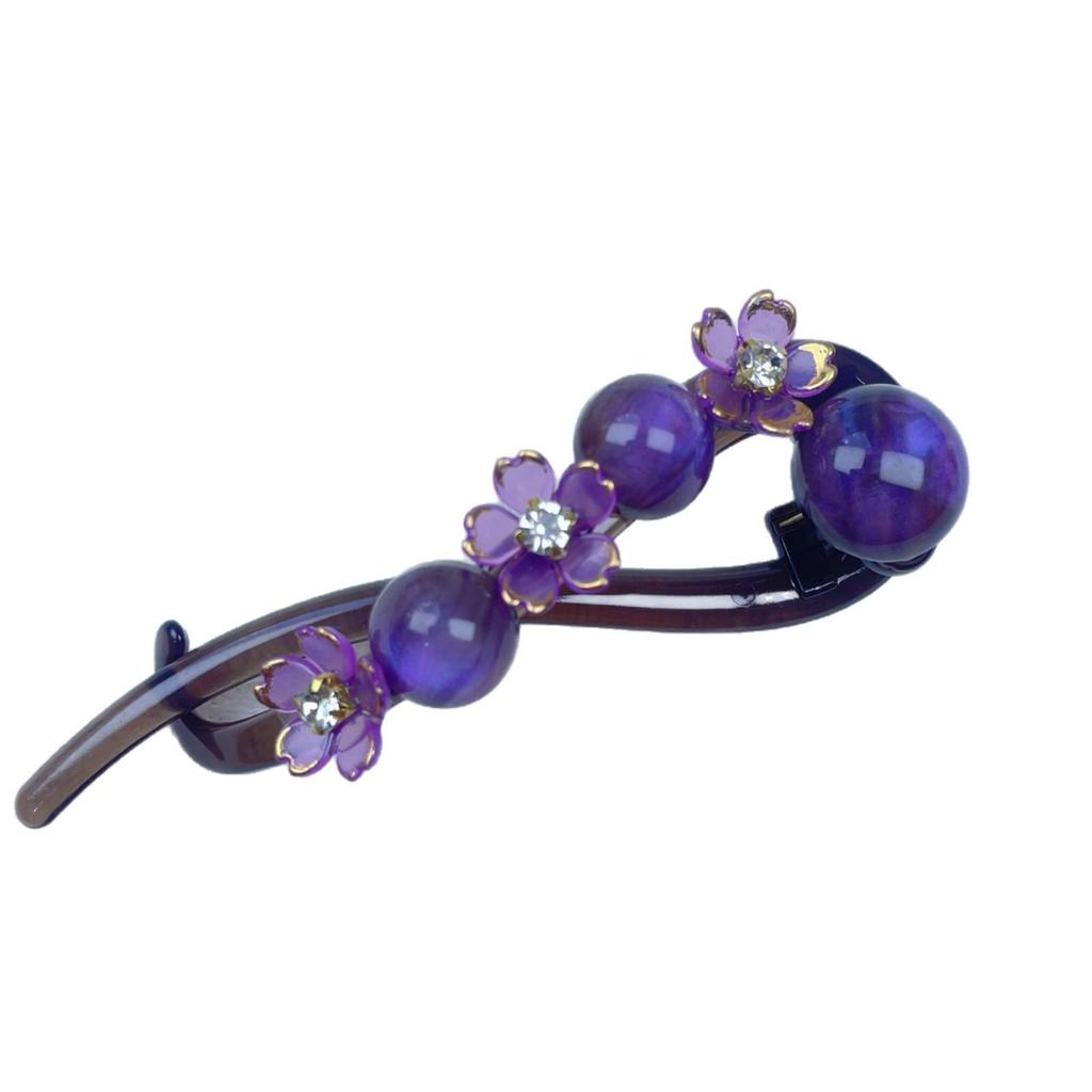 Elegant Five-Petal Flower Pearl Bead Hair Clip