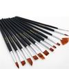 12pc Watercolors Brush Acrylic Oil Art Craft Aquarelle Paint Wooden Handle Pen Nail Artist Short Miniature Detail Painting Brush
