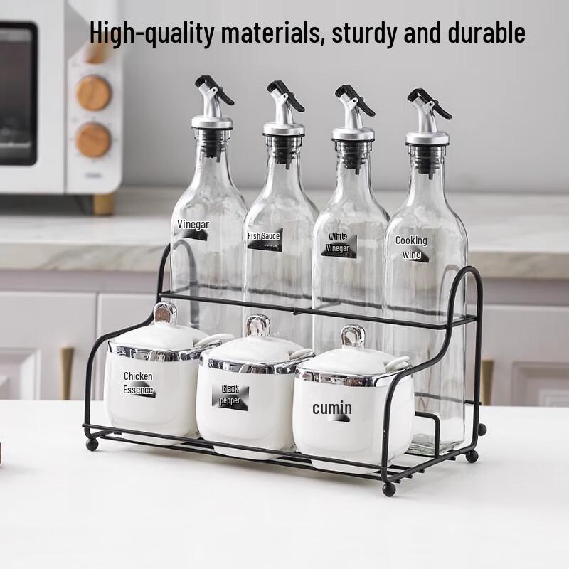 Yingbai 8-Piece Kitchen Spice Jar & Rack Set