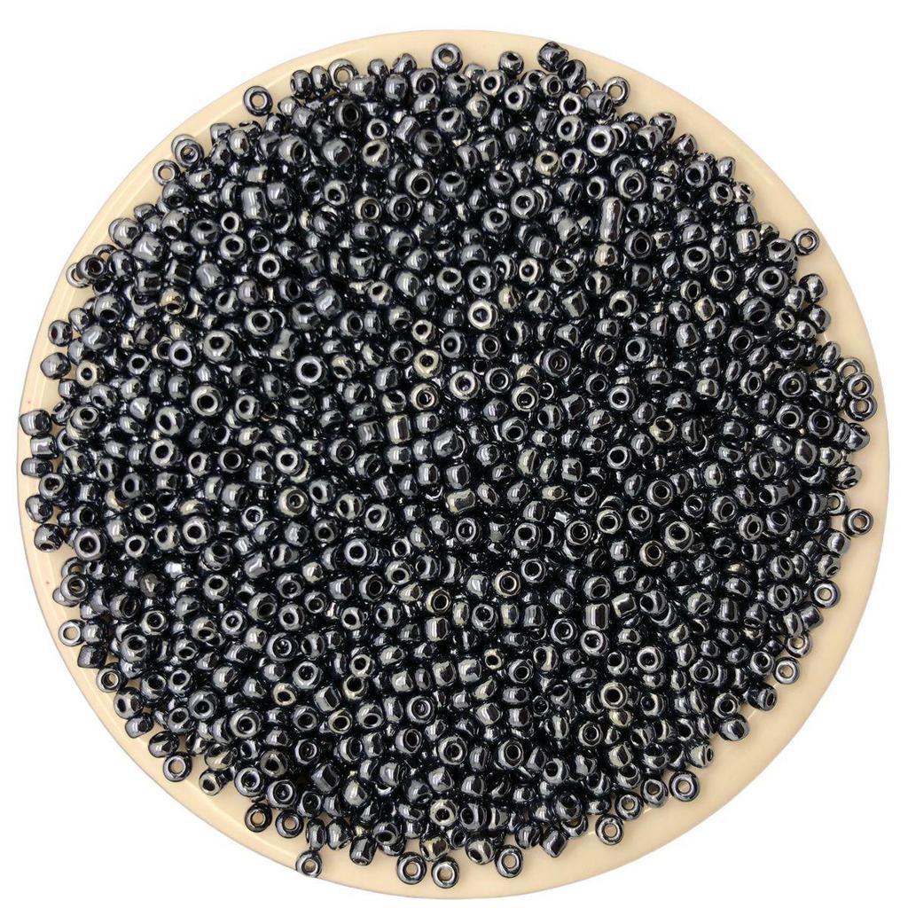 Solid Color 2/3/4mm Glass Seed Beads, Silver Lined, Dyed AB Cream, Round for Handmade Beading & Bracelets.