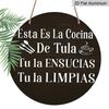 2D Flat Retro Aluminum Wall Decorations In Various Sizes. Fun Spanish Round Signs, Humorous Kitchen and Home Decor, Ideal for Home Décor and Gifts