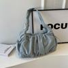 IELGY Women's White Pleated Bag, Simple and Fashionable Commuter Versatile Messenger Shoulder Armpit Bag