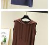 Spring Summer Women's Sleeveless Modal Vest Hooded Sweatshirt - Plus Size Slimming Loose Fit