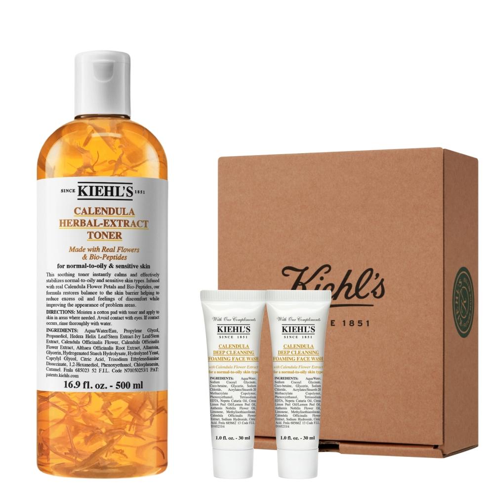 

[Kiehls] Calendula Herbal-Extract Alcohol-Free Toner 500ml Set (+Calendula Deep Cleansing Foaming Face Wash 60ml Gift)