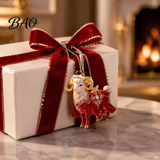 Seasonal Party Favors 2D Flat Christmas Sheep Hanging Ornament with Lanyard, Acrylic Xmas Ornaments Tree Pendant for Home Festive Decor And