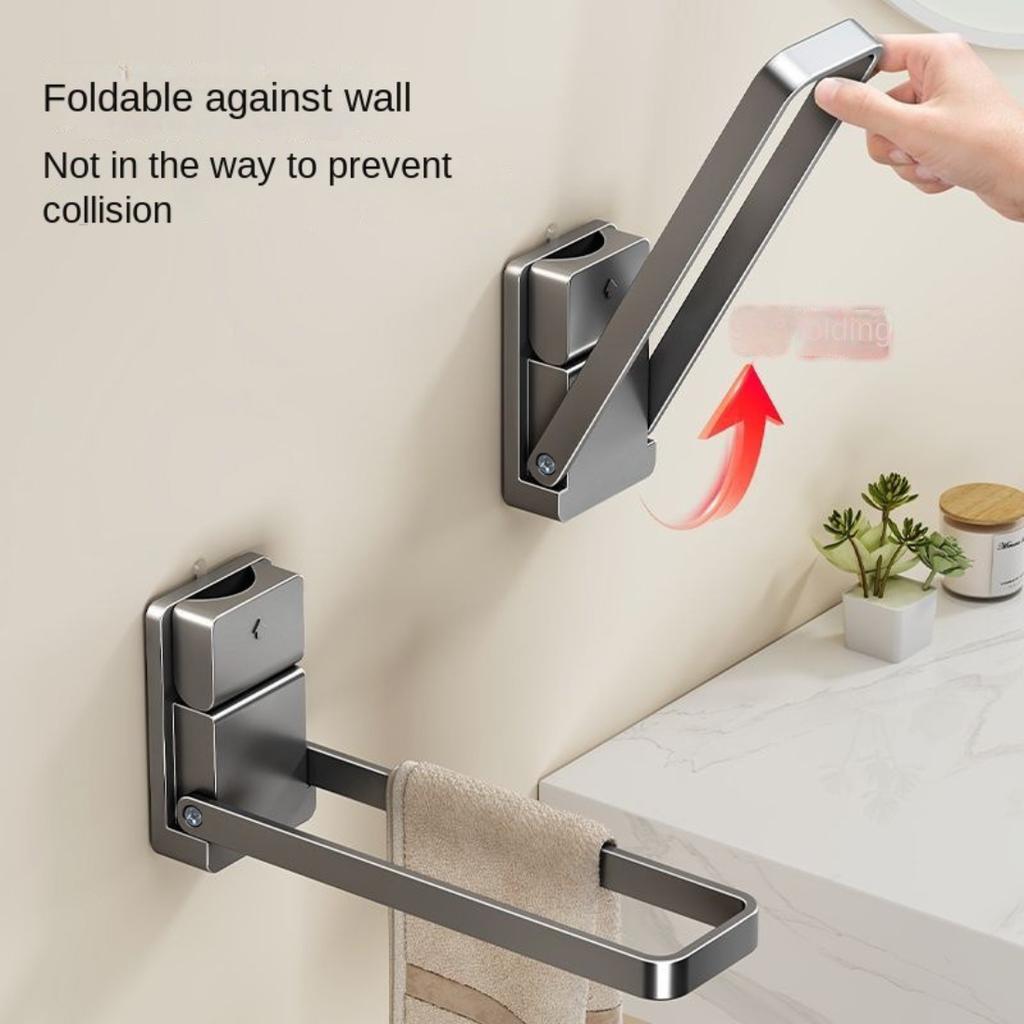 Suction Cup Foldable Towel Ring, No Punch Bathroom Storage Holder For Towels Hair Bands And Jewelry Organizer Rack