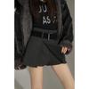 Spicy Girl Fashion Wool Plaid Skirt Shorts with Belt: Women's Autumn/Winter Anti-Exposure Design