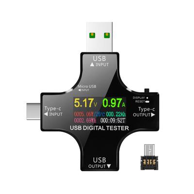 2 In 1 Type C USB Tester with IPS LCD Color Screen USB Voltmeter Ammeter Current Voltage Tester BT Connection APP